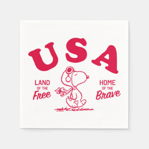 Peanuts   Snoopy USA Land of the Free Napkins