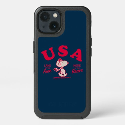 Peanuts  Snoopy USA Land of the Free iPhone 13 Case