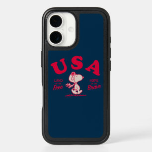Peanuts   Snoopy USA Land of the Free iPhone 16 Case
