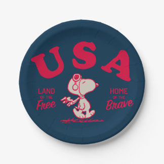 Peanuts | Snoopy USA Land of the Free Paper Plates