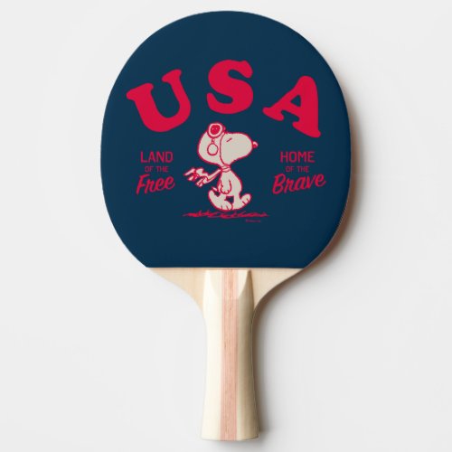 Peanuts  Snoopy USA Land of the Free Ping Pong Paddle
