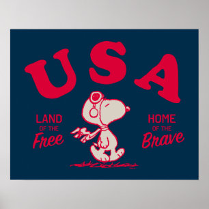 Peanuts   Snoopy USA Land of the Free Poster