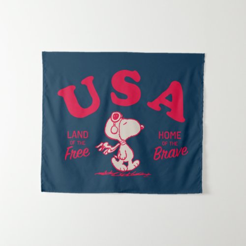 Peanuts  Snoopy USA Land of the Free Tapestry