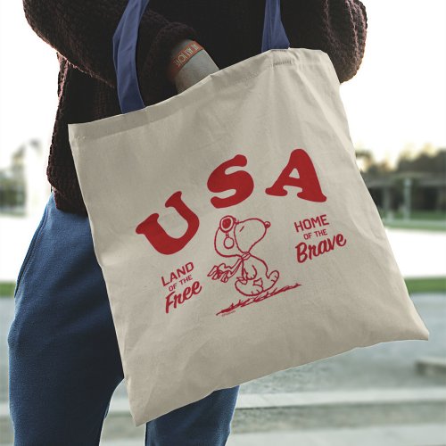 Peanuts  Snoopy USA Land of the Free Tote Bag