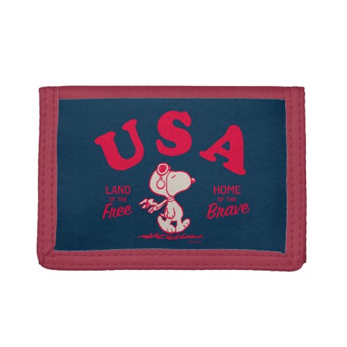 Peanuts  Snoopy USA Land of the Free Trifold Wallet