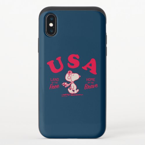 Peanuts  Snoopy USA Land of the Free iPhone X Slider Case