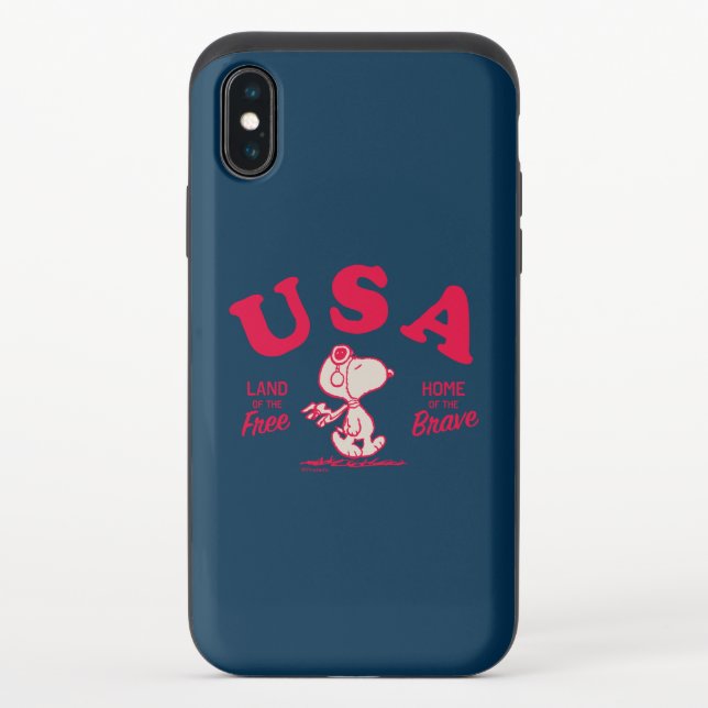 Peanuts | Snoopy USA Land of the Free Uncommon iPhone Case (Back)