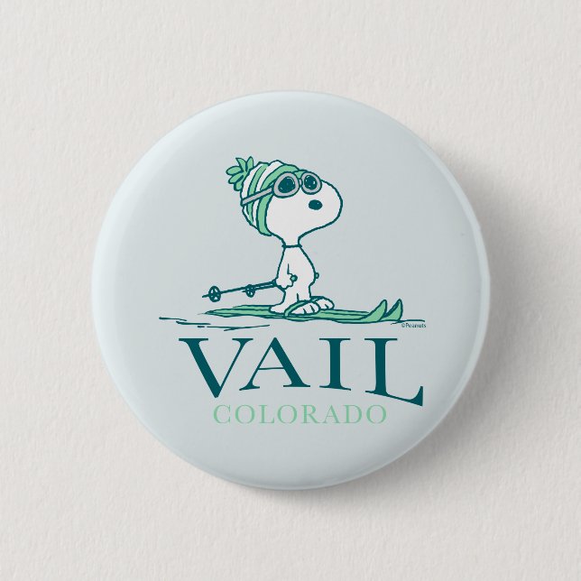 Peanuts | Snoopy Vail Colorado Button (Front)