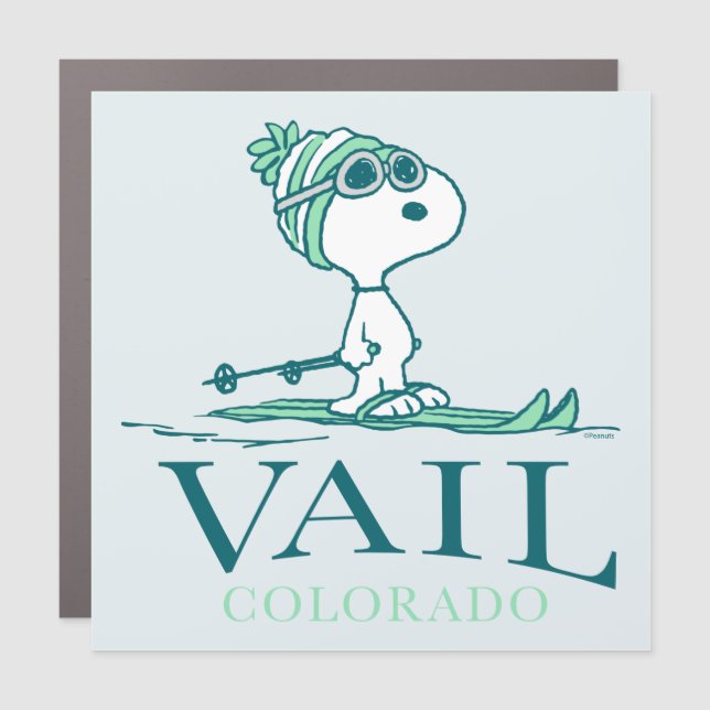 Peanuts | Snoopy Vail Colorado Car Magnet (Front)