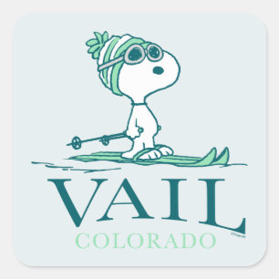 Peanuts Snoopy Vail Colorado Square Sticker