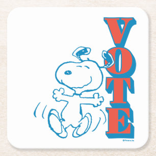 Peanuts Snoopy - Vote Square Paper Coaster