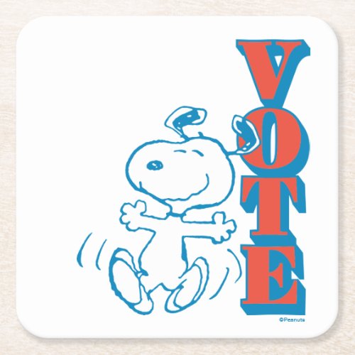 Peanuts  Snoopy _ Vote Square Paper Coaster