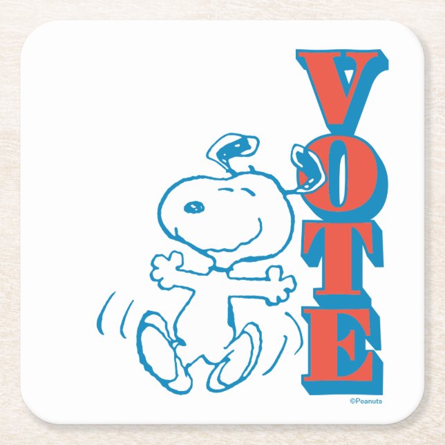 Peanuts | Snoopy - Vote Square Paper Coaster (Front)