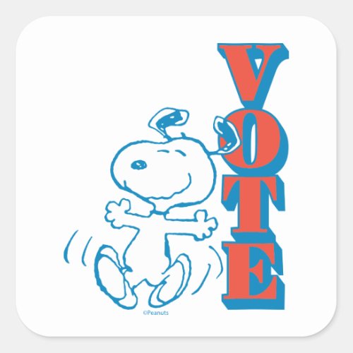 Peanuts  Snoopy _ Vote Square Sticker