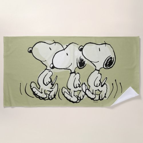 Peanuts  Snoopy Walking Tall Beach Towel