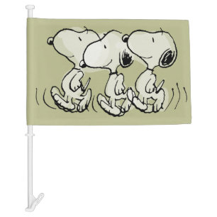 Peanuts Snoopy Walking Tall Car Flag