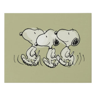 Peanuts Snoopy Walking Tall Faux Canvas Print