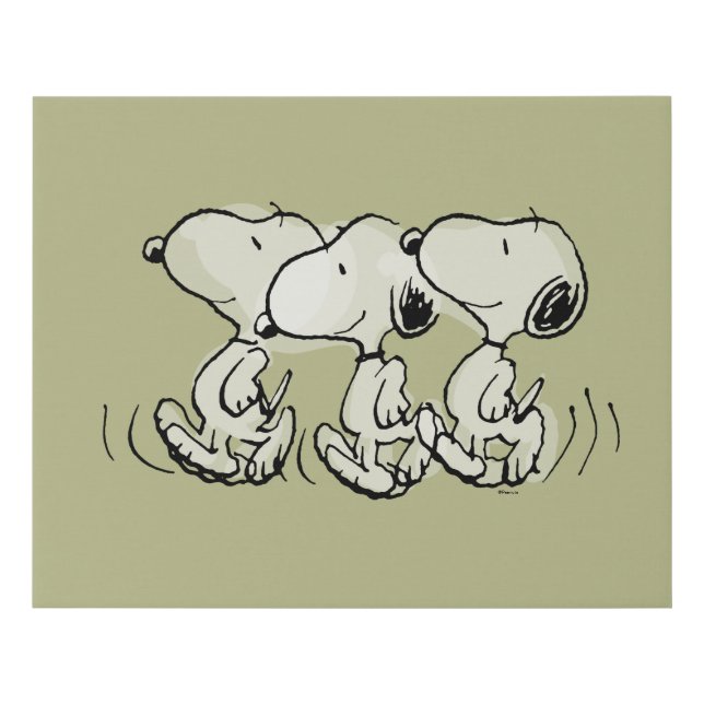 Peanuts | Snoopy Walking Tall Faux Canvas Print (Front)