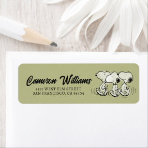 Peanuts Snoopy Walking Tall Label