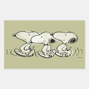 Peanuts   Snoopy Walking Tall Rectangular Sticker