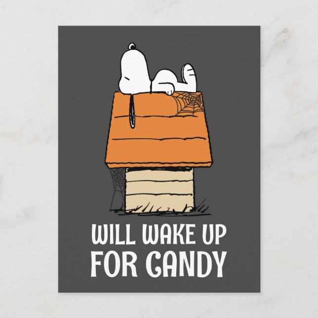 Peanuts | Snoopy Will Wake Up For Candy Postcard (Front)