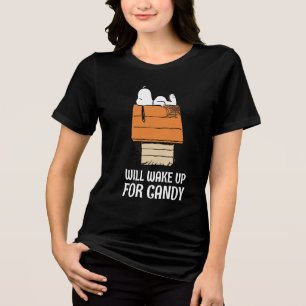 Peanuts Snoopy Will Wake Up For Candy Tri-Blend Shirt