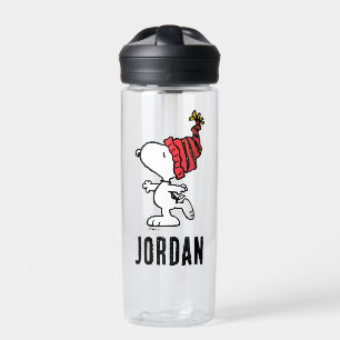 Peanuts Snoopy Winter Beanie Cap Add Your Name Water Bottle