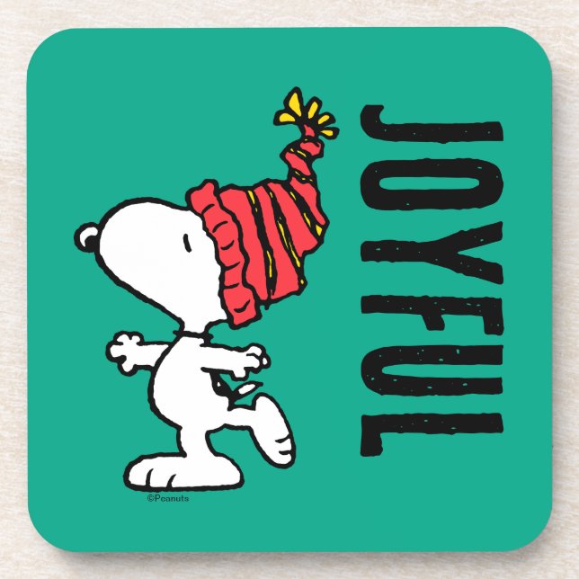 Peanuts | Snoopy Winter Beanie Cap Beverage Coaster (Front)