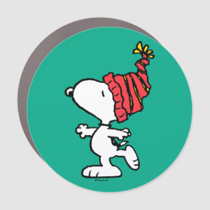 Peanuts   Snoopy Winter Beanie Cap Car Magnet
