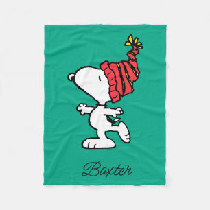 Peanuts Snoopy Winter Beanie Cap Fleece Blanket