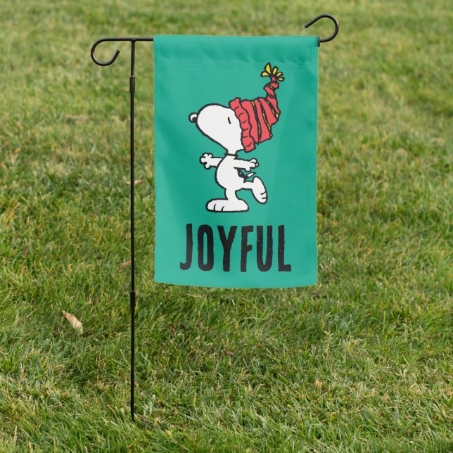 Peanuts | Snoopy Winter Beanie Cap Garden Flag (In SItu)