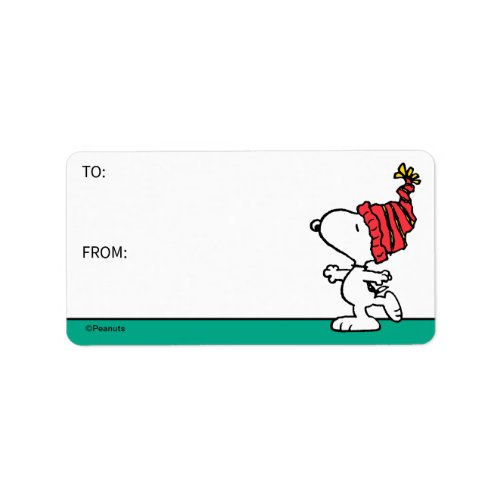 Peanuts  Snoopy Winter Beanie Cap Gift Tag