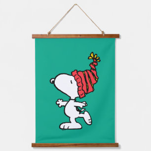 Peanuts   Snoopy Winter Beanie Cap Hanging Tapestry