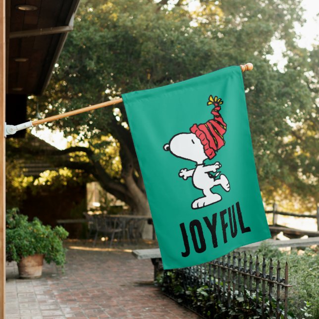 Peanuts | Snoopy Winter Beanie Cap House Flag (In SItu)