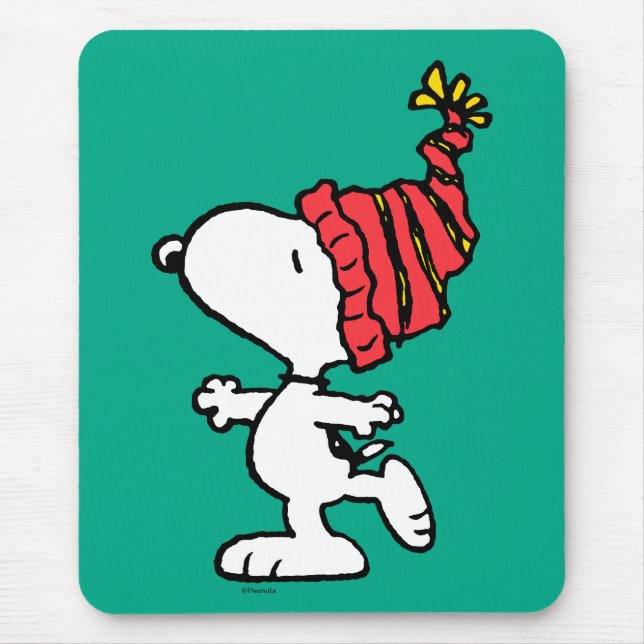 Peanuts | Snoopy Winter Beanie Cap Mouse Pad (Front)