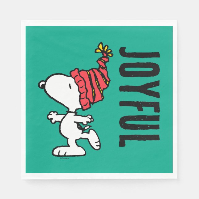Peanuts | Snoopy Winter Beanie Cap Napkins (Front)
