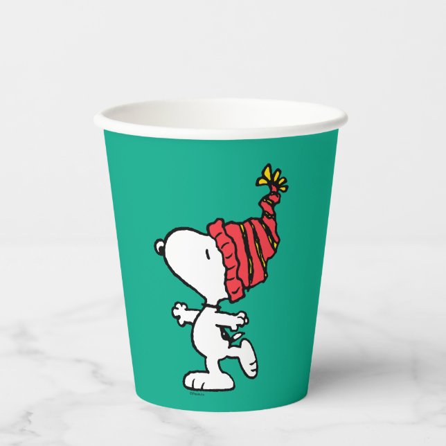 Peanuts | Snoopy Winter Beanie Cap Paper Cups (Front)