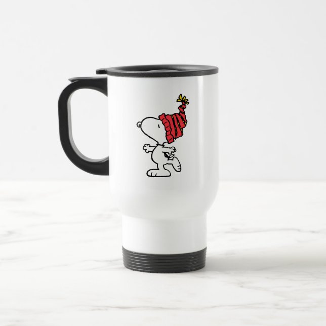 Peanuts | Snoopy Winter Beanie Cap Travel Mug (Left)