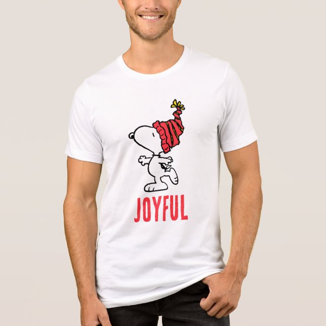 Peanuts | Snoopy Winter Beanie Cap Tri-Blend Shirt (Front)