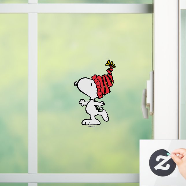Peanuts | Snoopy Winter Beanie Cap Window Cling (Home)