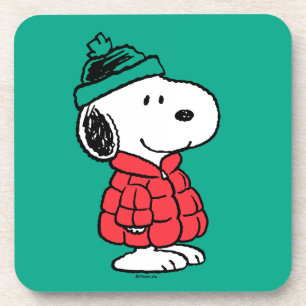 Peanuts Snoopy Winter Coat & Hat Beverage Coaster