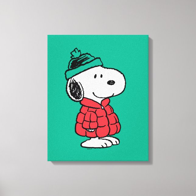 Peanuts | Snoopy Winter Coat & Hat Canvas Print (Front)