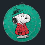 Peanuts | Snoopy Winter Coat & Hat Dart Board<br><div class="desc">Check out this super cute Peanuts Christmas holiday design featuring Snoopy in his winter coat & hat.</div>
