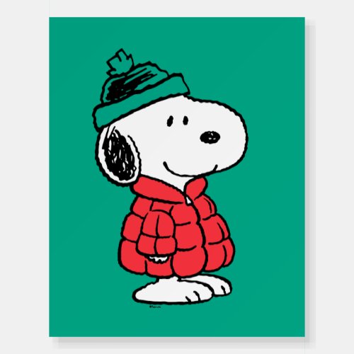 Peanuts  Snoopy Winter Coat  Hat Foam Board