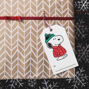 Peanuts Snoopy Winter Coat & Hat Gift Tags