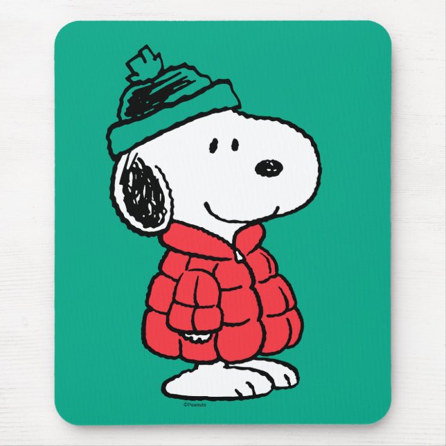 Peanuts | Snoopy Winter Coat & Hat Mouse Pad (Front)