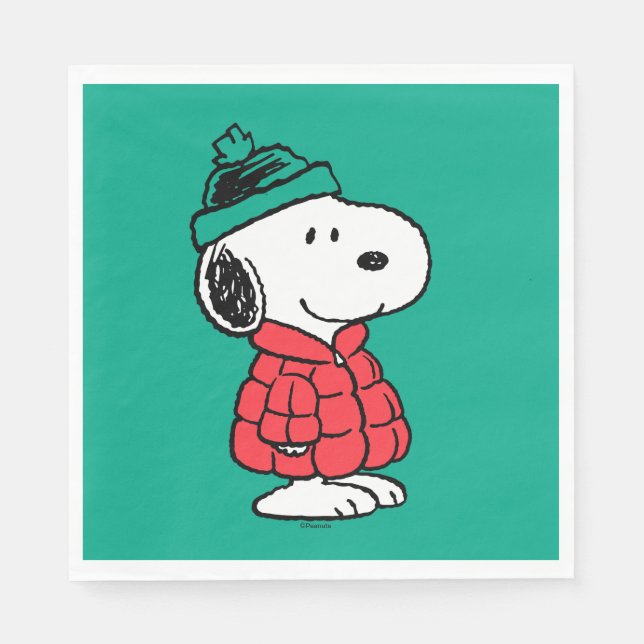 Peanuts | Snoopy Winter Coat & Hat Napkins (Front)