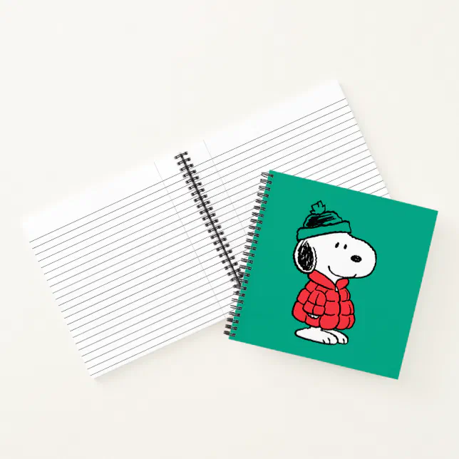 Peanuts | Snoopy Winter Coat & Hat Notebook | Zazzle