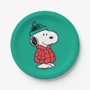 Peanuts   Snoopy Winter Coat & Hat Paper Plates