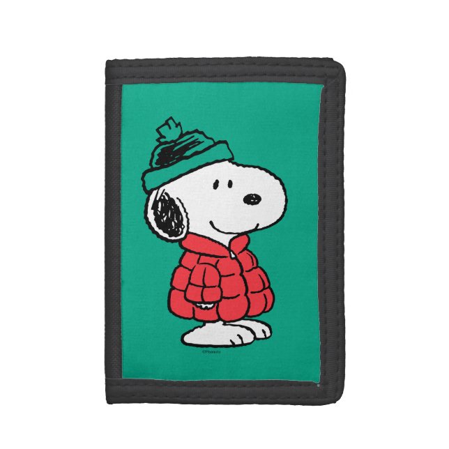 Peanuts | Snoopy Winter Coat & Hat Trifold Wallet (Front Vertical)
